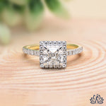 Load image into Gallery viewer, Asscher Halo Diamond Engagement Ring - Lab Grown