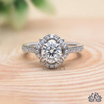 Load image into Gallery viewer, Round Vintage Halo Diamond Ring - Lab Grown