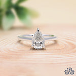Load image into Gallery viewer, Pear Solitaire Diamond Ring with Matching Band Set - Lab Grown