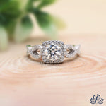 Load image into Gallery viewer, Round Halo Diamond Engagement Ring (Vintage Style) - Lab Grown