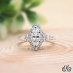 Load image into Gallery viewer, Marquise Halo Diamond Engagement Ring - Lab Grown