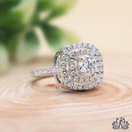 Load image into Gallery viewer, Round Halo Diamond Ring (Classic Pavé) - Lab Grown