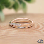Load image into Gallery viewer, Curved wedding band chevron stacking Diamond Ring (Luxury) - Lab Grown
