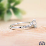 Load image into Gallery viewer, Round Solitaire Diamond Ring (Pavé Band) - Lab Grown
