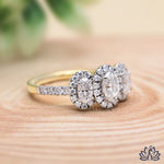Load image into Gallery viewer, Oval Three Stone Diamond Ring (Gemstone Style) - Lab Grown