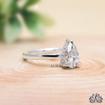 Load image into Gallery viewer, Pear Solitaire Diamond Ring with Matching Band Set - Lab Grown