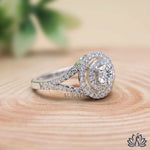 Load image into Gallery viewer, Round Halo Diamond Statement Ring (Rose Gold) - Lab Grown