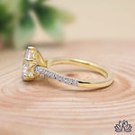 Load image into Gallery viewer, Round Solitaire Diamond Ring (Pavé Band) - Lab Grown