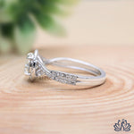 Load image into Gallery viewer, Round Halo Diamond Engagement Ring (Split Shank) - Lab Grown