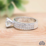 Load image into Gallery viewer, Round Wide Band Diamond Ring - Lab Grown