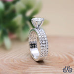 Load image into Gallery viewer, Round Wide Band Diamond Ring - Lab Grown