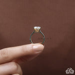 Load image into Gallery viewer, Round Solitaire Diamond Ring (Pavé Band) - Lab Grown