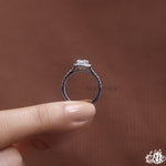 Load image into Gallery viewer, Round Halo Diamond Engagement Ring (Pavé Band) - Lab Grown