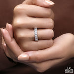 Load image into Gallery viewer, Emerald Full Eternity Diamond Ring - Lab Grown