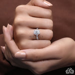 Load image into Gallery viewer, Emerald Halo Diamond Engagement Ring - Lab Grown