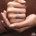 Load image into Gallery viewer, Radiant Halo Diamond Engagement Ring (Double Band) - Lab Grown