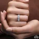Load image into Gallery viewer, Round Wide Band Diamond Ring - Lab Grown