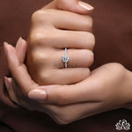 Load image into Gallery viewer, Round Solitaire Diamond Ring (Pavé Band) - Lab Grown