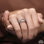 Load image into Gallery viewer, Round Designer Diamond Ring (Open Band) - Lab Grown