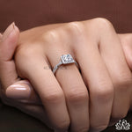 Load image into Gallery viewer, Princess Halo Diamond Engagement Ring - Lab Grown