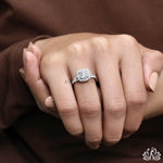 Load image into Gallery viewer, Round Halo Diamond Engagement Ring (Double Band) - Lab Grown