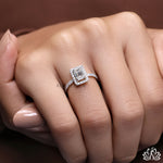 Load image into Gallery viewer, Emerald Halo Diamond Ring - Lab Grown
