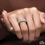 Load image into Gallery viewer, Emerald Full Eternity Diamond Ring - Lab Grown