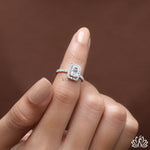 Load image into Gallery viewer, Radiant Halo Diamond Engagement Ring (Double Band) - Lab Grown