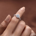 Load image into Gallery viewer, Round Halo Diamond Engagement Ring (Split Shank) - Lab Grown