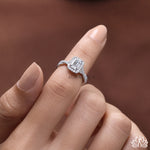 Load image into Gallery viewer, Emerald Halo Diamond Engagement Ring - Lab Grown