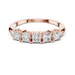 Load image into Gallery viewer, Elegant Princess Cut Diamond Five Stone Anniversary Ring with Shared Prong Setting - AJR1078