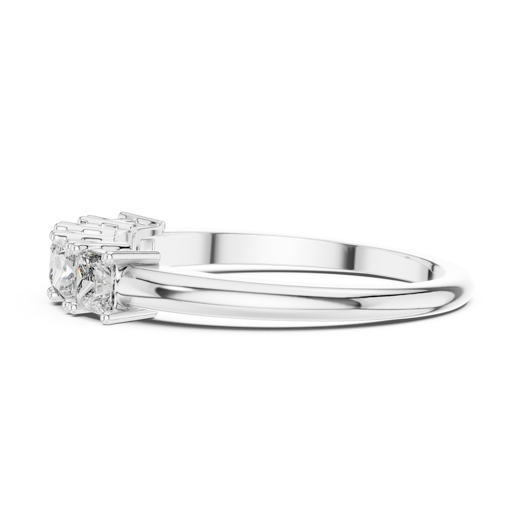Elegant Princess Cut Diamond Five Stone Anniversary Ring with Shared Prong Setting - AJR1078