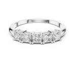 Load image into Gallery viewer, Elegant Princess Cut Diamond Five Stone Anniversary Ring with Shared Prong Setting - AJR1078