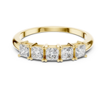 Load image into Gallery viewer, Elegant Princess Cut Diamond Five Stone Anniversary Ring with Shared Prong Setting - AJR1078