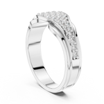 Load image into Gallery viewer, 14K Gold Tapered Multi Row Pave Diamond Cluster Wedding Band - AJR1086