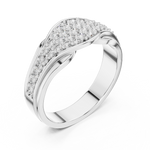 Load image into Gallery viewer, 14K Gold Tapered Multi Row Pave Diamond Cluster Wedding Band - AJR1086