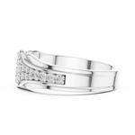 Load image into Gallery viewer, 14K Gold Tapered Multi Row Pave Diamond Cluster Wedding Band - AJR1086