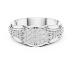 Load image into Gallery viewer, 14K Gold Tapered Multi Row Pave Diamond Cluster Wedding Band - AJR1086