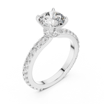Load image into Gallery viewer, Brilliant Round Solitaire Engagement Ring with Sparkling Micro Pavé Side Diamonds - AJR1088