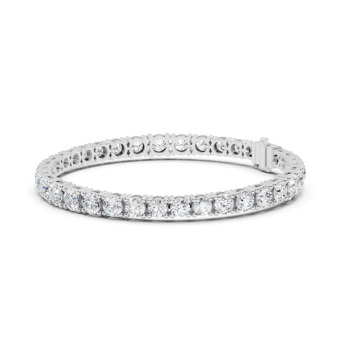 Elegant Round Diamond Statement Tennis Bracelet In Four Prong Set  - AJBR1012