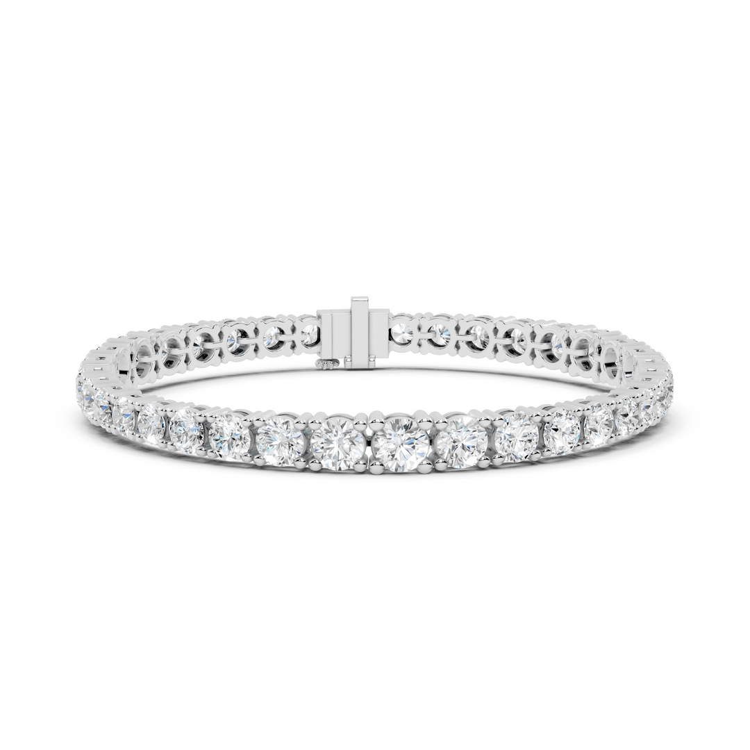 Elegant Round Diamond Statement Tennis Bracelet In Four Prong Set  - AJBR1012