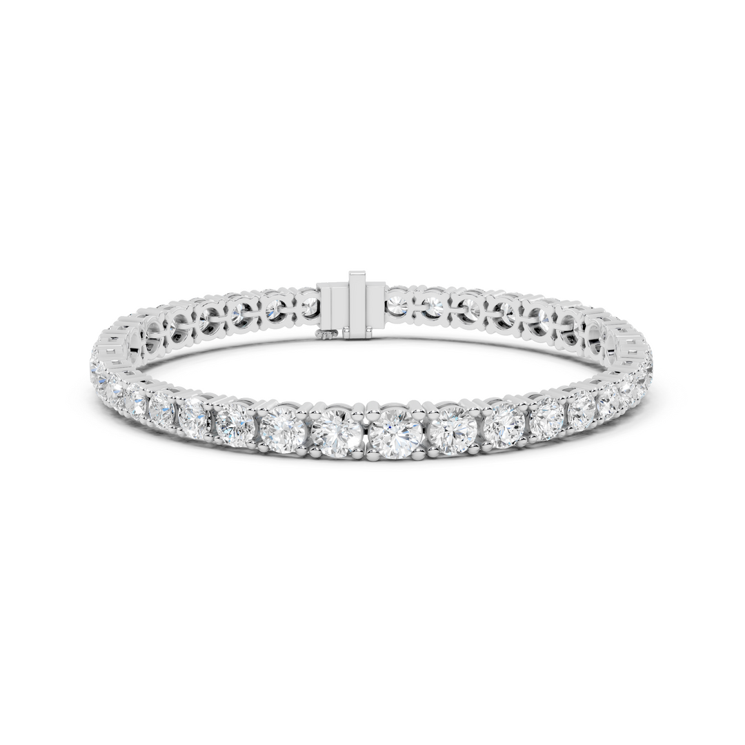 Elegant Round Diamond Statement Tennis Bracelet In Four Prong Set  - AJBR1012