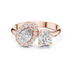 Load image into Gallery viewer, Toi et Moi Pear with Round Cut Diamond Engagement Ring - AJR1046