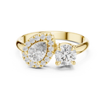 Load image into Gallery viewer, Toi et Moi Pear with Round Cut Diamond Engagement Ring - AJR1046