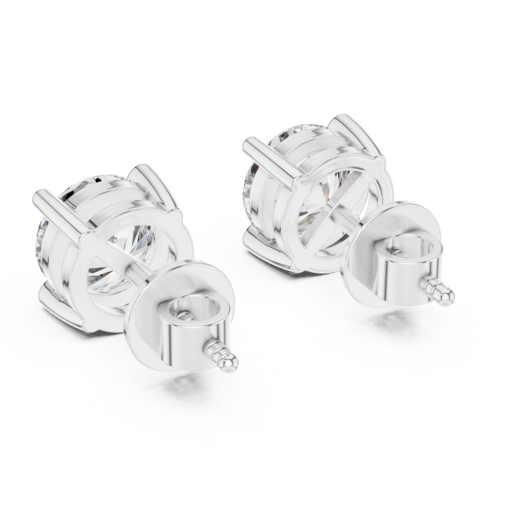 Round Cut Solitaire Stud Earrings - AJER1007