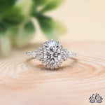 Load image into Gallery viewer, Oval Halo Diamond Engagement Ring - Lab Grown
