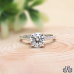 Load image into Gallery viewer, Round Solitaire Diamond Ring (Minimal Band) - Lab Grown