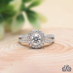 Load image into Gallery viewer, Round Halo Diamond Engagement Ring (Double Halo) - Lab Grown
