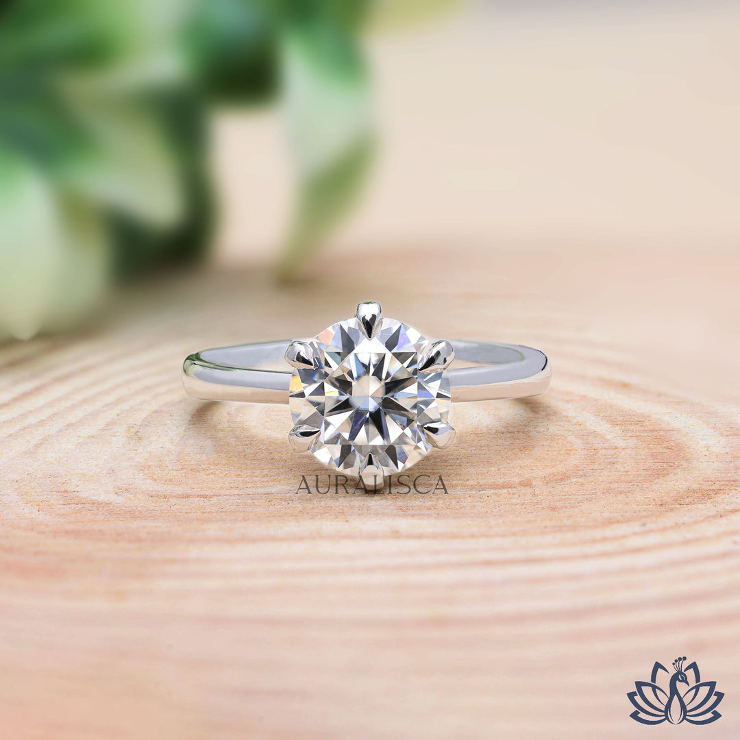 Round Solitaire Diamond Engagement Ring - Lab Grown