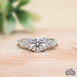 Load image into Gallery viewer, Round &amp; Pear Accent Diamond Ring - Lab Grown
